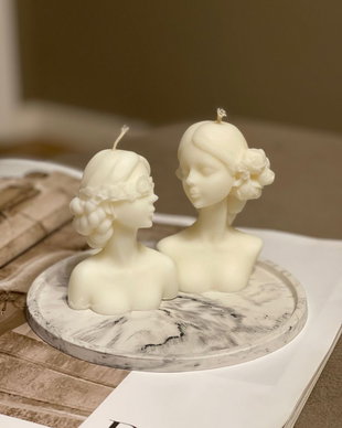 Set 2 Lumânări Sculpturale Muzele Florale  Decor Artizanal Personalizat