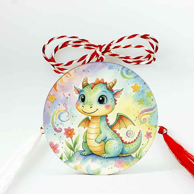 Martisor din lemn cu Dinozaur