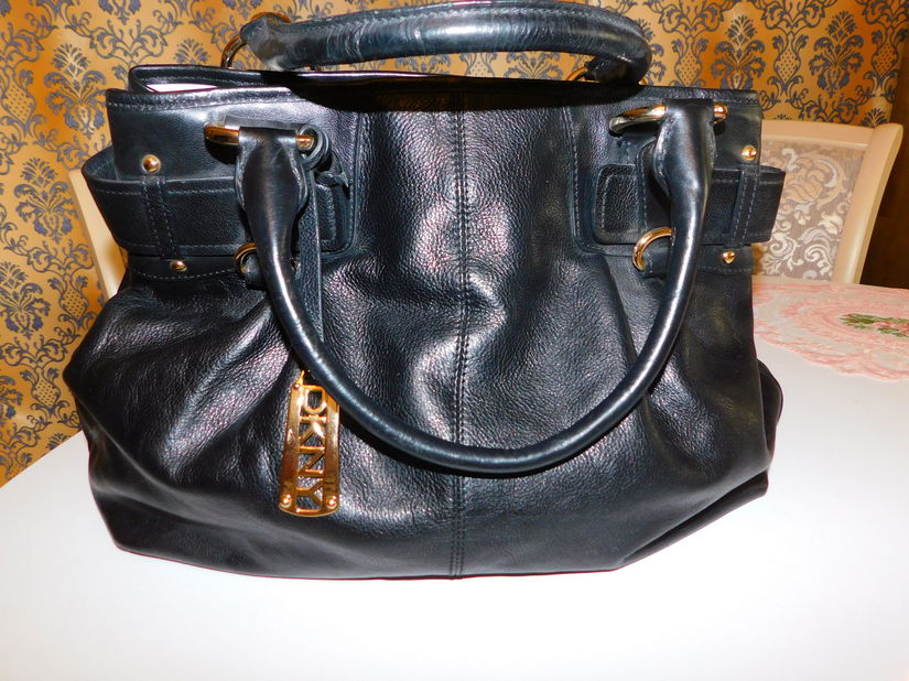 DONNA KARAN NEW YORK, geanta mare, piele naturala , originala, superba