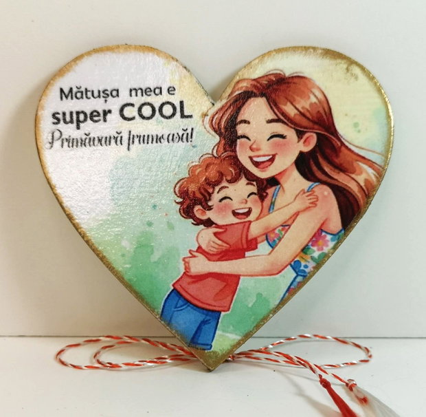 Martisor cu magnet, personalizat pentru matusa