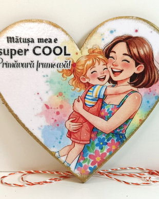 Martisor cu magnet, personalizat pentru matusa