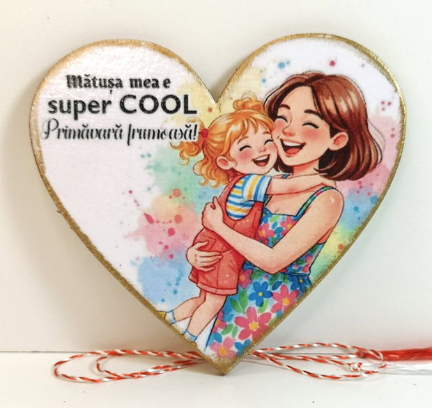 Martisor cu magnet, personalizat pentru matusa
