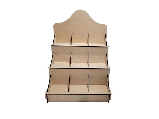 Raft de Prezentare din Lemn de Mesteacăn 3x3 Stand Expozițional Demontabil, Personalizabil-nou