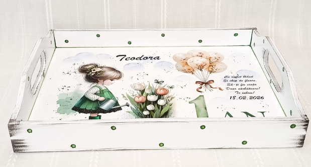 Tavita/set de mot fetita cu lalele