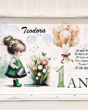 Tavita/set de mot fetita cu lalele
