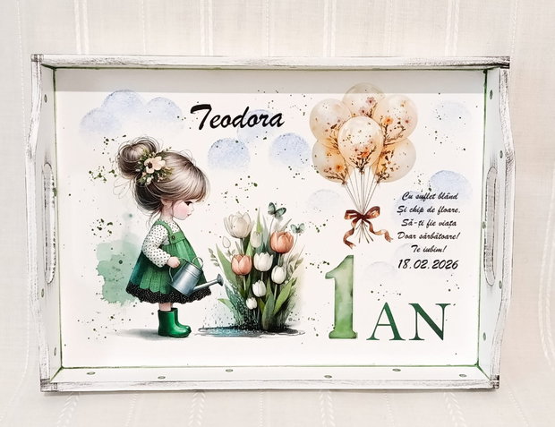Tavita/set de mot fetita cu lalele
