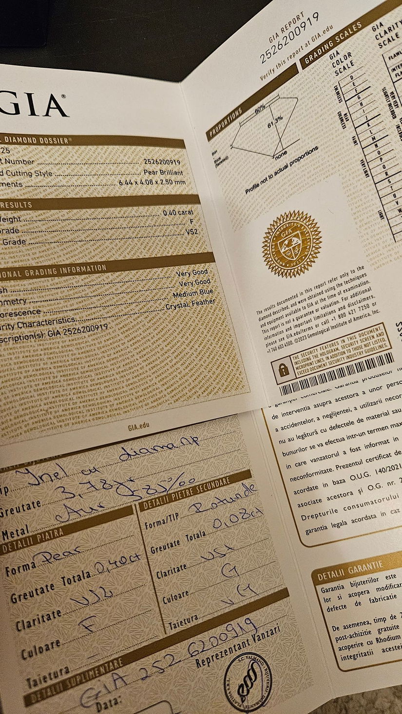 Inel elegant de logodna din aur alb de 14K (585) cu un diamante