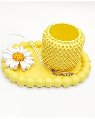 Set decorativ galben cu margareta 4583