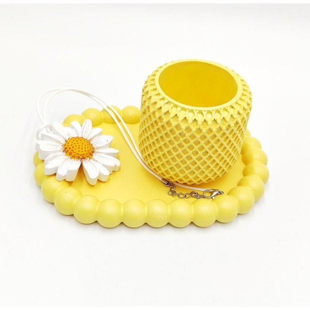 Set decorativ galben cu margareta 4583