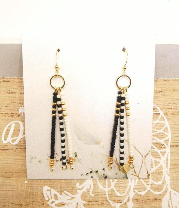 Cercei boho minimalisti cu margelute seed beads