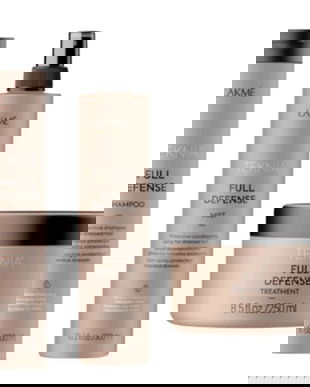 Set pentru par deteriorat, Lakme, Teknia, Full Defense, Sampon 300ml + Tratament 300ml + Masca 250ml