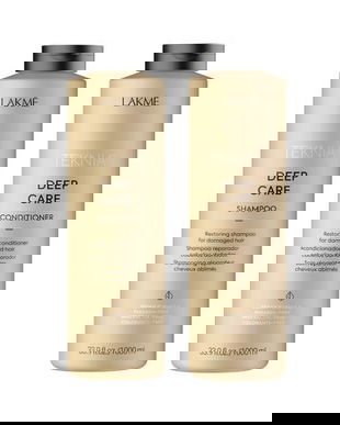 Set pentru par deteriorat, Lakme, Teknia Deep Care, Sampon 1000ml + Balsam 1000ml