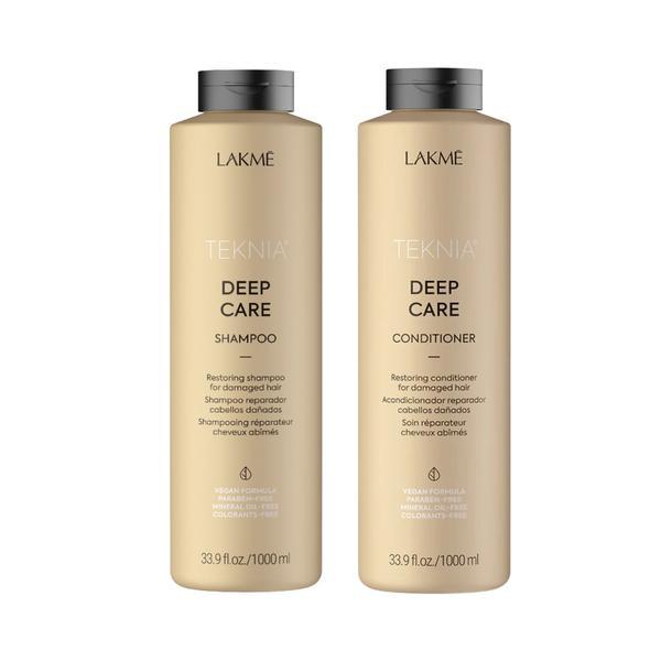 Set pentru par deteriorat, Lakme, Teknia Deep Care, Sampon 1000ml + Balsam 1000ml