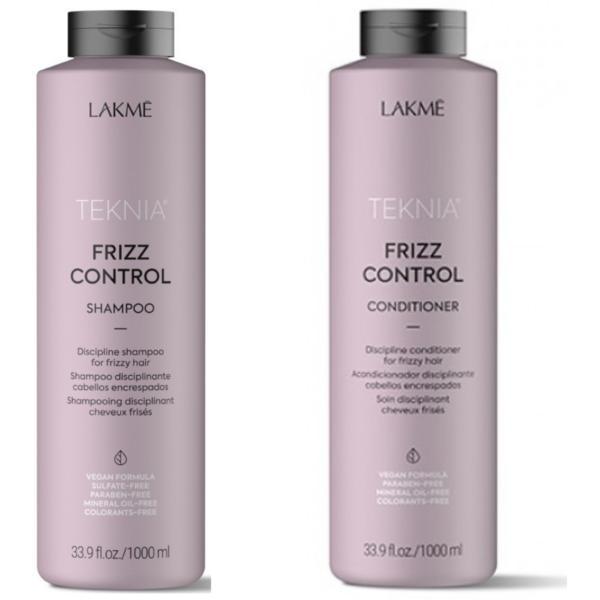 Set pentru par rebel, Lakme, Frizz Control, Sampon 1000ml + Balsam 1000ml