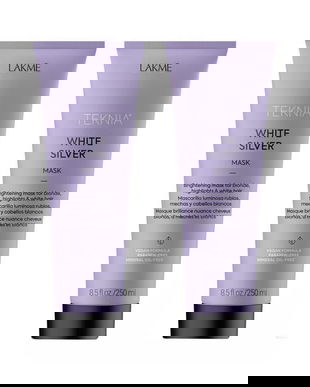 Set pentru par blond, Lakme, Refresh White Silver Mask 250ml x 2 buc.