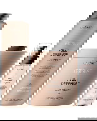 Set pentru par deteriorat, Lakme, Teknia, Full Defense, Sampon 1000ml + Masca 1000ml + Ulei 100ml