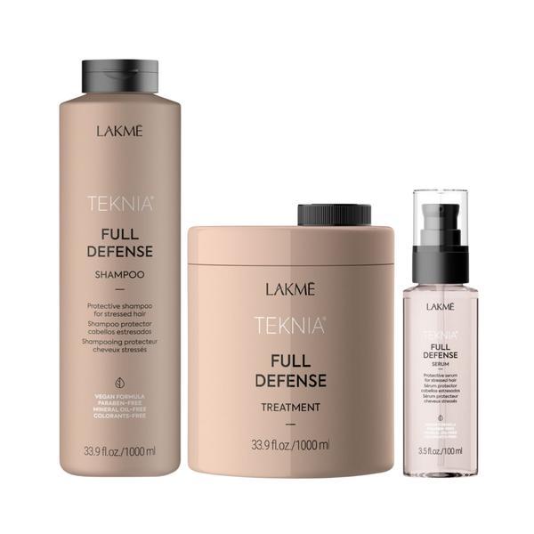 Set pentru par deteriorat, Lakme, Teknia, Full Defense, Sampon 1000ml + Masca 1000ml + Ulei 100ml