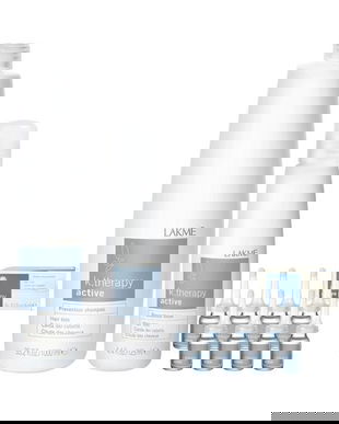 Set impotriva caderii parului, Lakme, K.Therapy, Active, Sampon 1000ml + Lotiune 125ml + Fiole 8x6ml