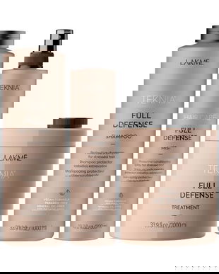 Set pentru par deteriorat, Lakme, Teknia, Full Defense, Sampon 1000ml + Tratament 300ml + Masca 1000ml