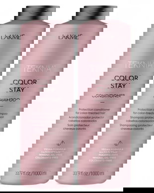 Set pentru par vopsit, Lakme Teknia Color Stay, Sampon 1000ml + Balsam 1000ml