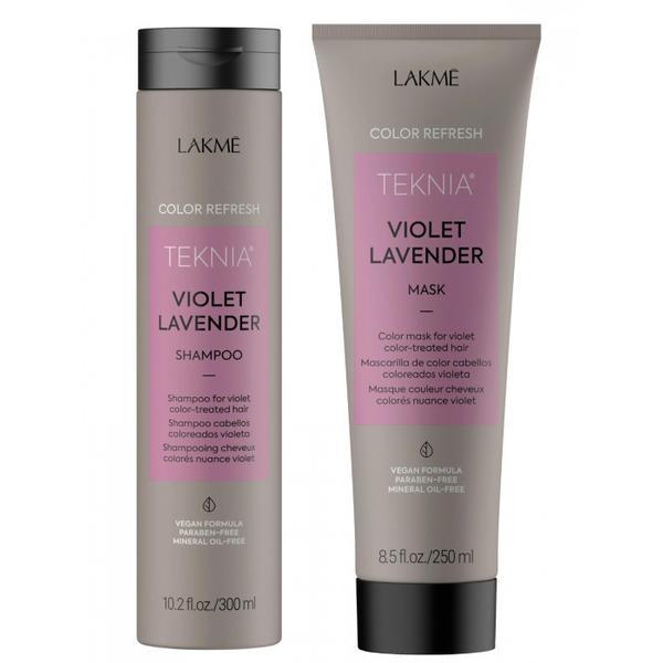 Set pentru par blond, Lakme, Violet Lavender, Shampoo 300ml + Mask 250ml