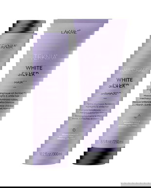 Set pentru par blond, Lakme, White Silver Mask 250ml + White Silver Shampoo 300ml
