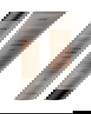 Pachet pentru par castaniu, Lakme Teknia Cocoa Brown Mask 250ml + Cocoa Brown Shampoo 300ml