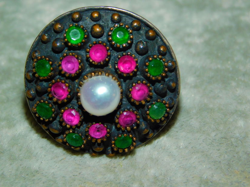 Inel nou argint masiv  925,  13 grame , perla. cuart , jad