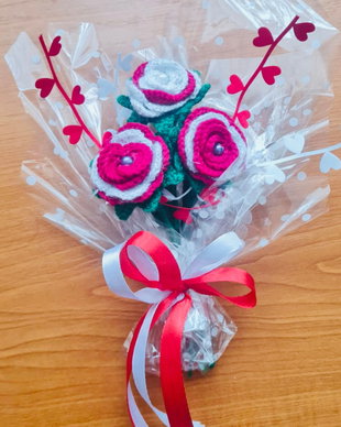 Buchețel de flori croşetate