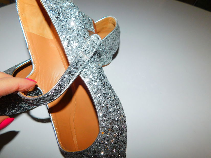 Pantofi noi designer, Balagan , masura 41,  spectaculosi, argintii