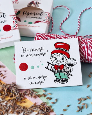 Martisor cosar magnet pictat manual personalizat cu mesaj