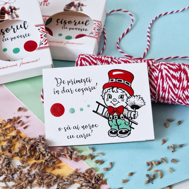 Martisor cosar magnet pictat manual personalizat cu mesaj