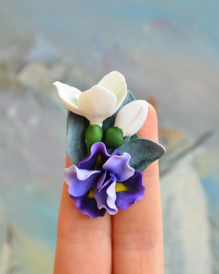Iris si ghiocei - Brosa martisor