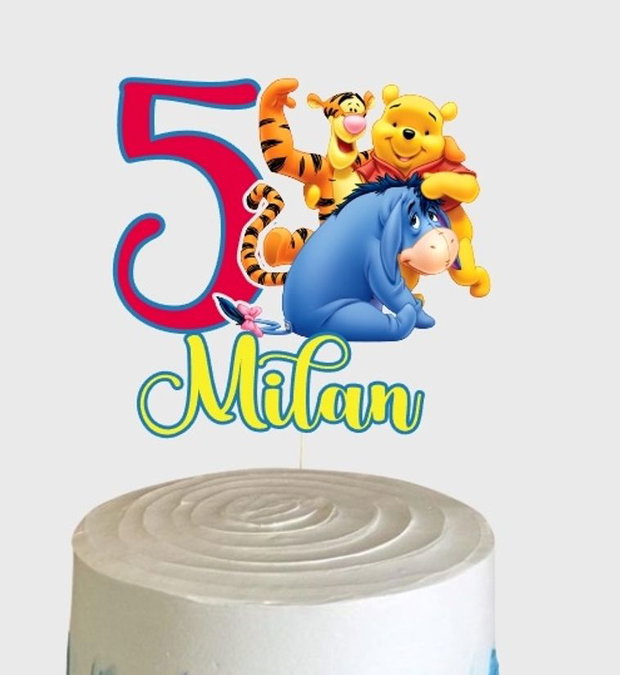 Topper tort Winnie the pooh personalizat