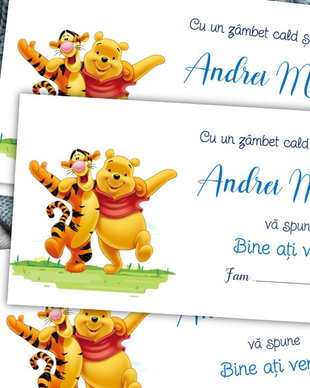 Plicuri bani botez Winnie the Pooh și tigrișorul