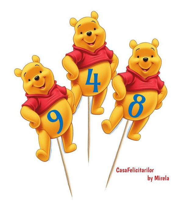 Numere de masă botez Winnie the pooh