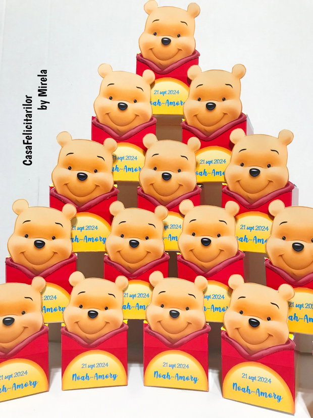 Cutii mărturii botez băieței Winnie the pooh