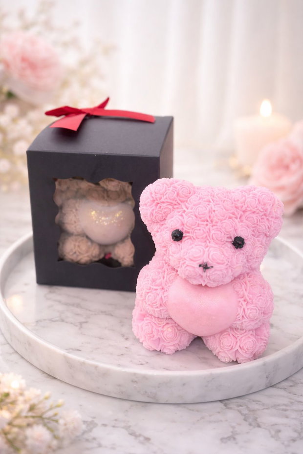 Lumanare decorativa handmade Ursulet - cadou romantic&elegant