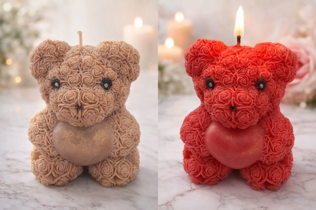 Lumanare decorativa handmade Ursulet - cadou romantic&elegant
