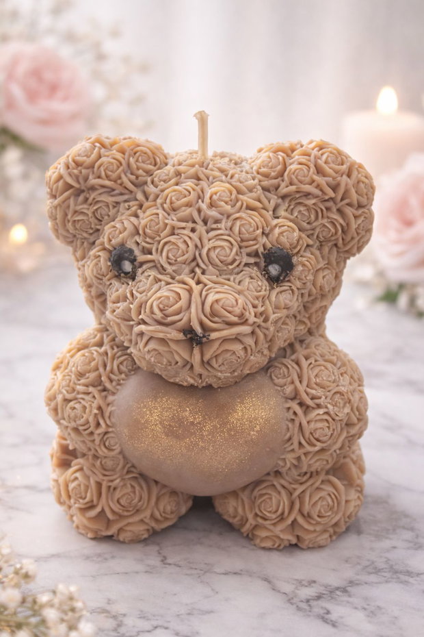 Lumanare decorativa handmade Ursulet - cadou romantic&elegant