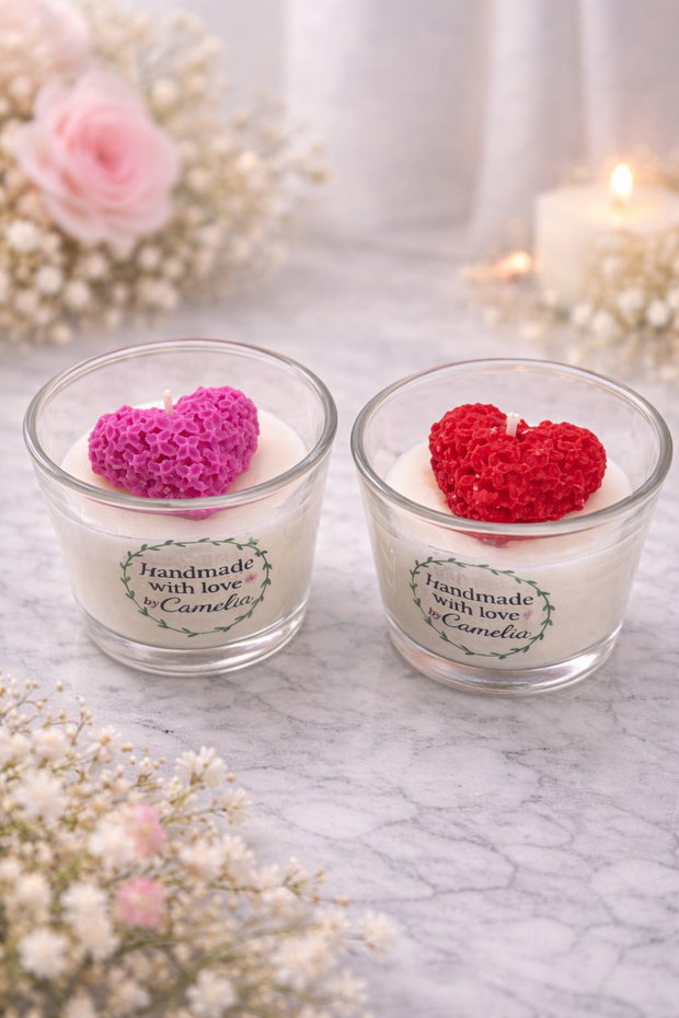 Lumanare parfumata cadou cu inimioara- cadou romantic&delicat