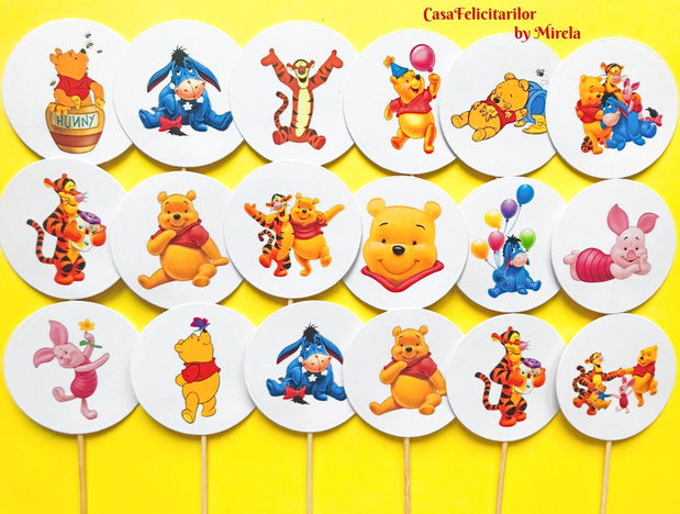 Set toppere rotunde Winnie și prietenii