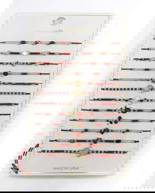 Set 12 Brățări Mărțișor Reglabile, Șnur Roșu, Modele Elegante cu Mărgele și Simboluri