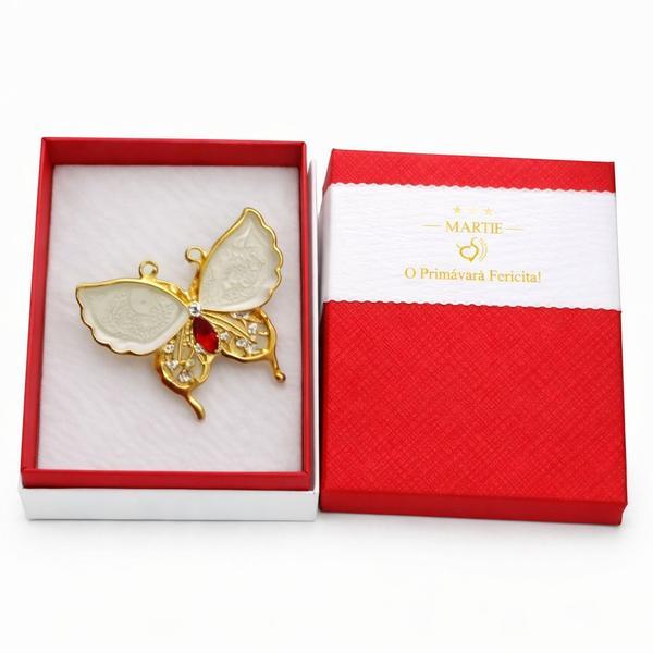 Mărțișor Broșă Fluture Auriu