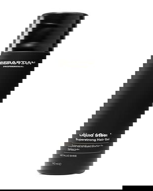 Gel de Par pentru Fixare Puternica cu Efect Metalic - Sebastian Professional Liquid Steel Superstrong Hair Gel, 140 ml
