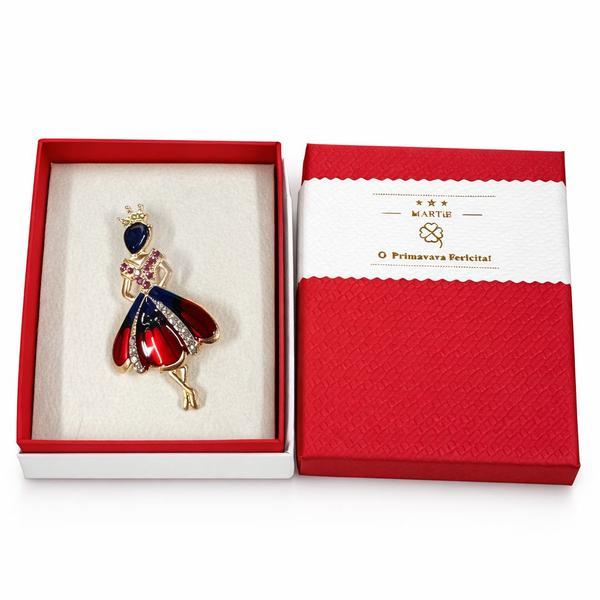 Broșă Mărțișor Prințesă Elegantă cu Cristale