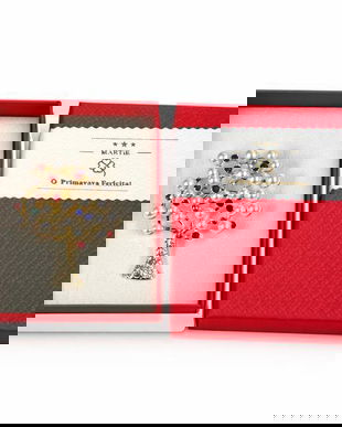 Broșă Mărțișor Pomul Vieții cu Perle și Cristale Multicolore