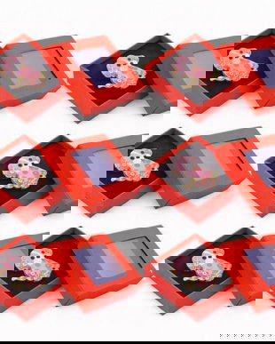 Set 6 Mărțișoare Broșă Cățeluș Colorat, Design Drăgălaș, Cutie Cadou Individuală