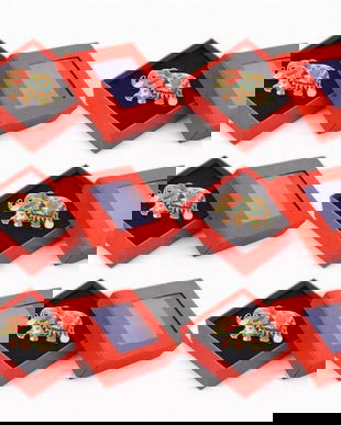 Set 6 Mărțișoare Broșă Elefant Colorat, Simbol Noroc și Prosperitate, Cutie Cadou