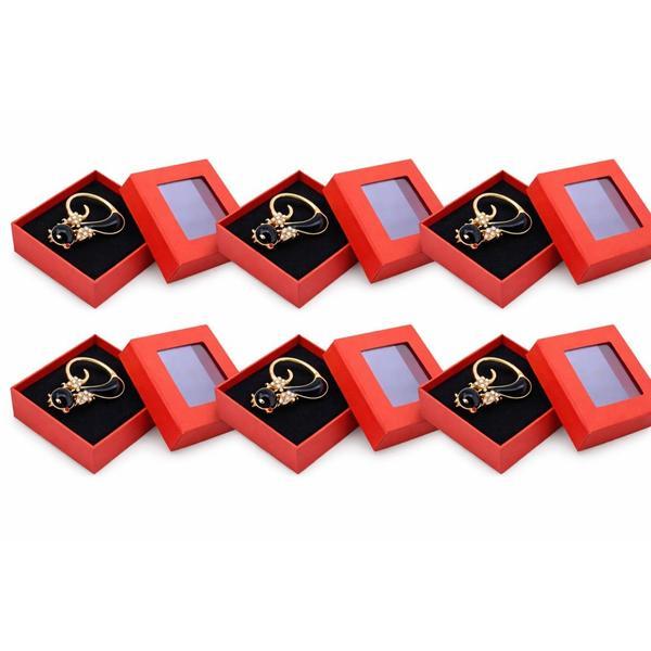 Set 6 Broșe Mărțișor Pisică Elegantă, Emailată Negru-Auriu cu Perlă, cu Cutie Cadou Roșie